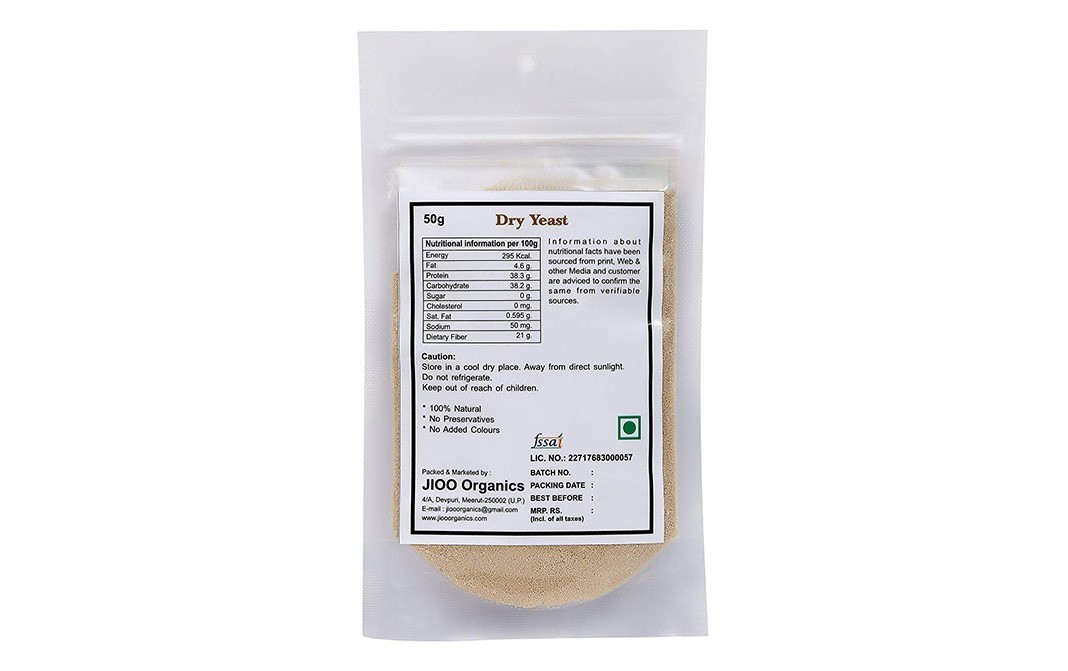 Jioo Organics Dry Yeast    Pack  50 grams